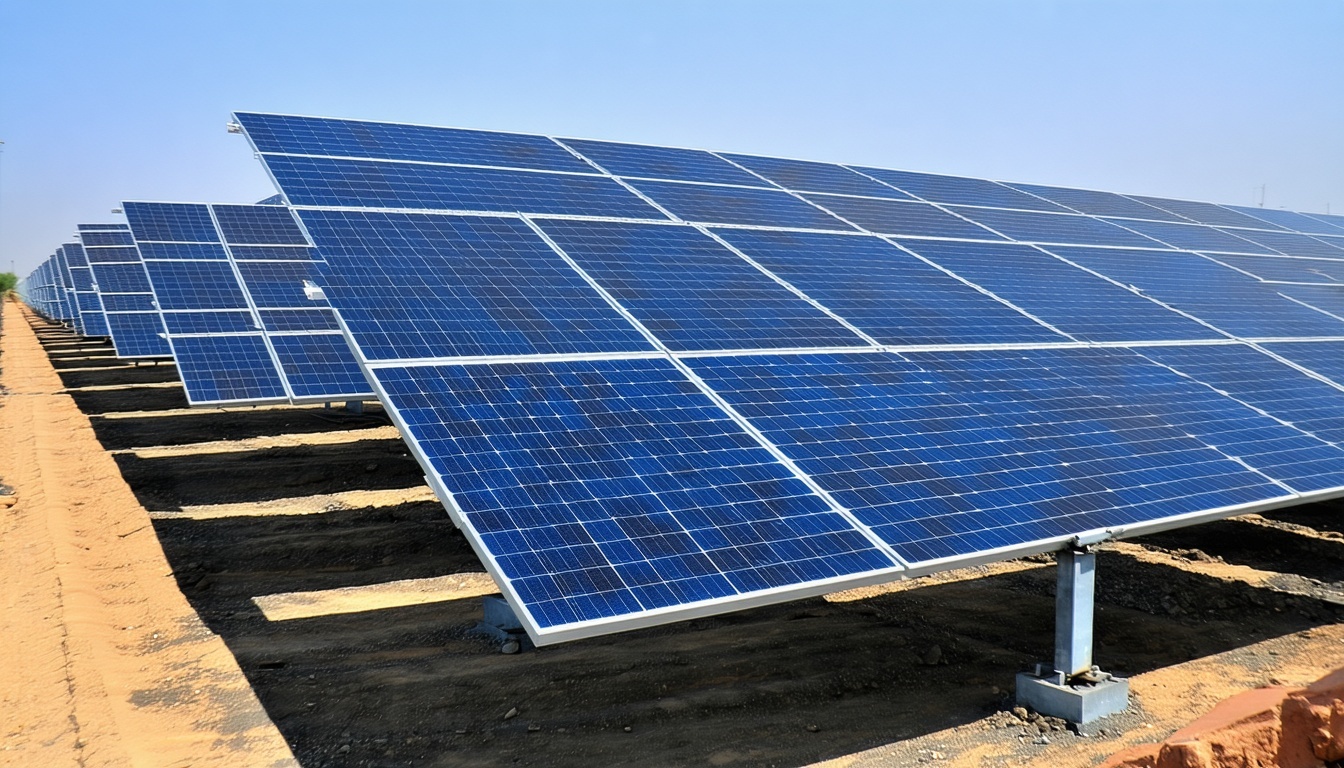 Solar power plant operated by Hindustan Powerprojects