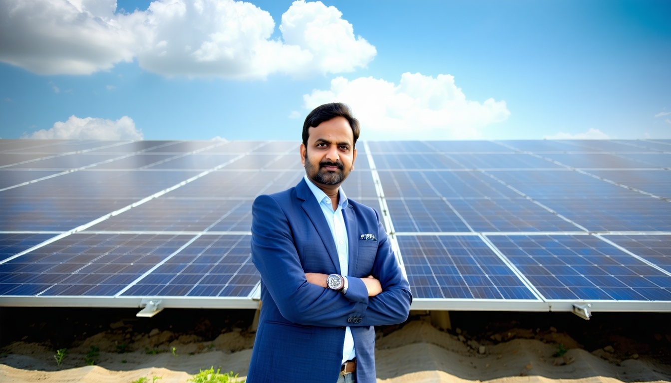 Ratul Puri, Executive Director, at a renewable energy site